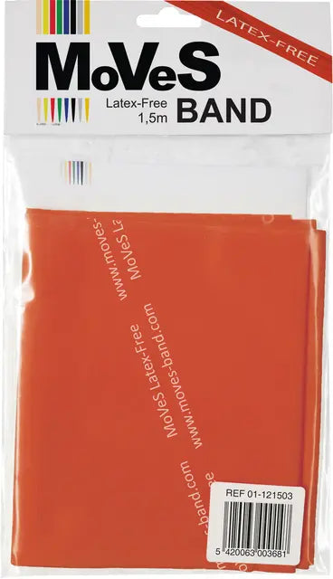 MoVeS Lateksfri Træningselastik 1,5 meter Rød - Kolli - 10 stk.