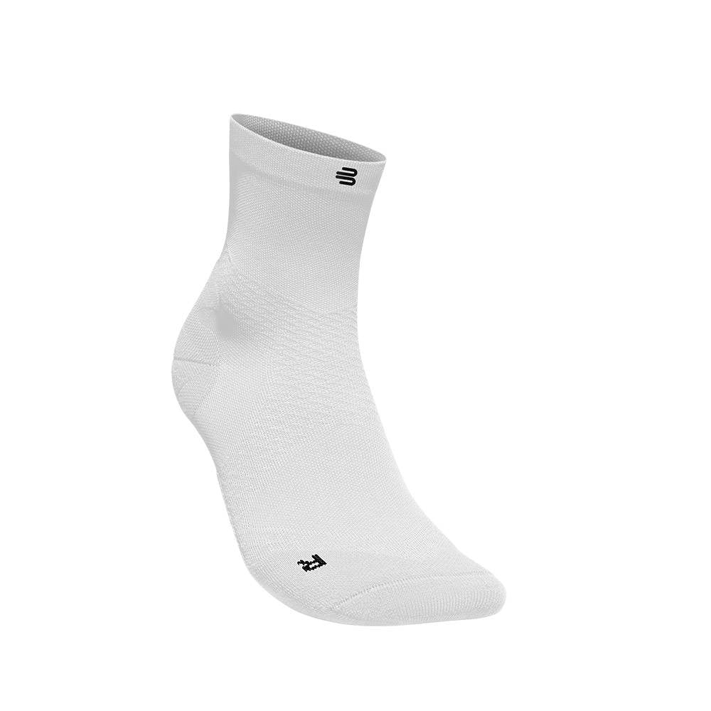 BAUERFEIND RUN ULTRALIGHT Compression Sock - MID CUT, Hvid