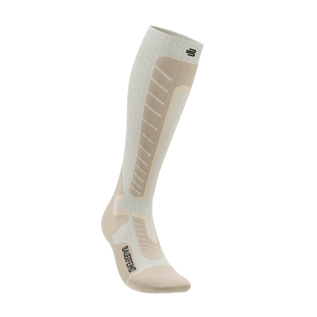 Ski Alpine Compression Socks, High Cut,Beige