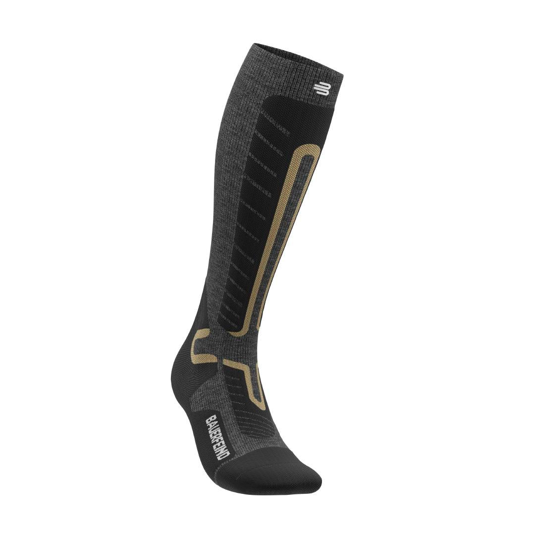 Ski Alpine Compression Socks, High Cut,Grey