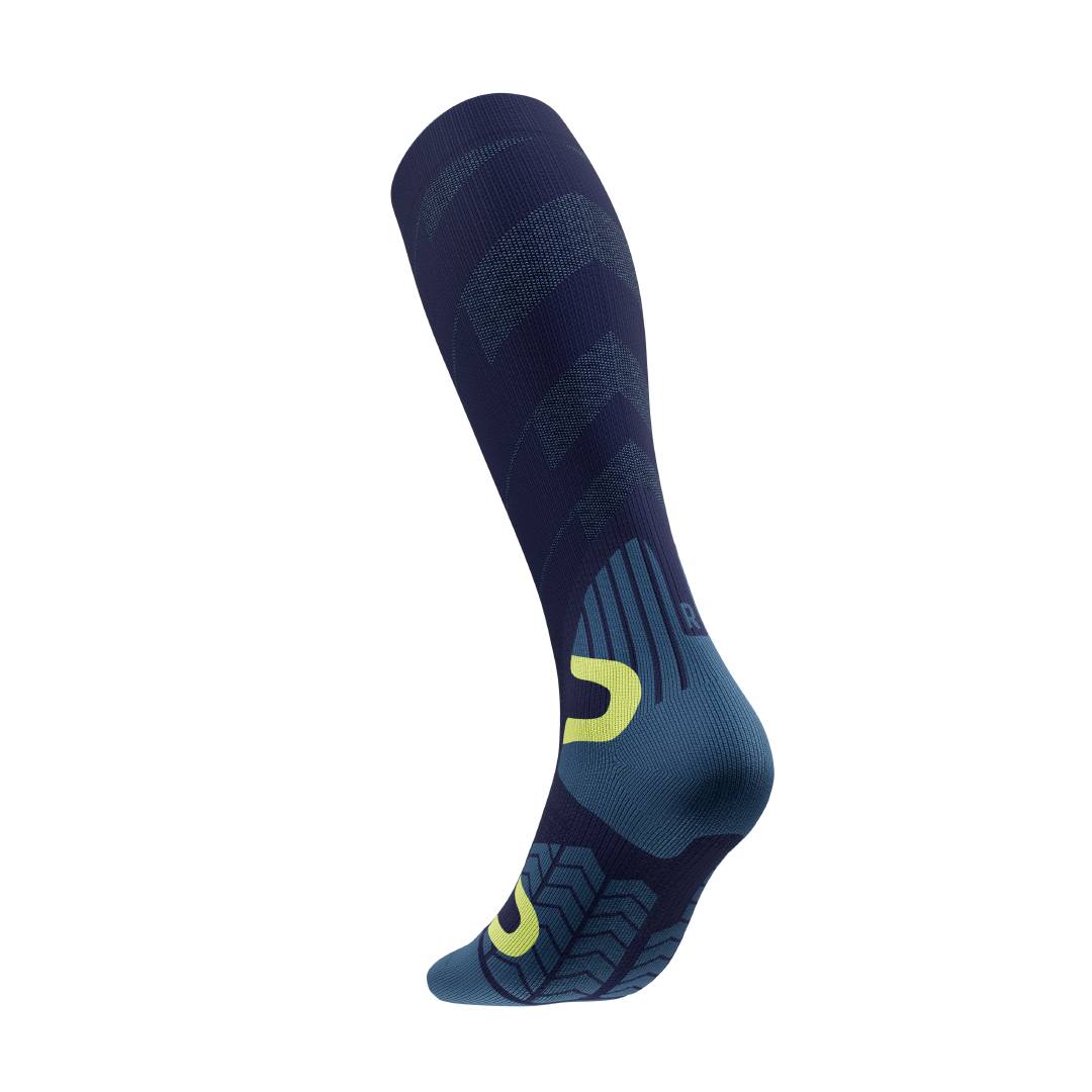 Ski Touring Compression Socks, High Cut, Blue