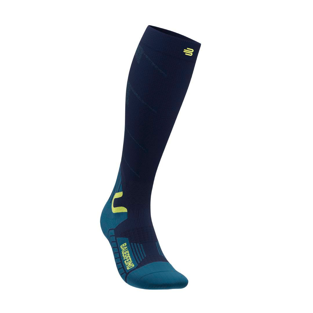 Ski Touring Compression Socks, High Cut, Blue