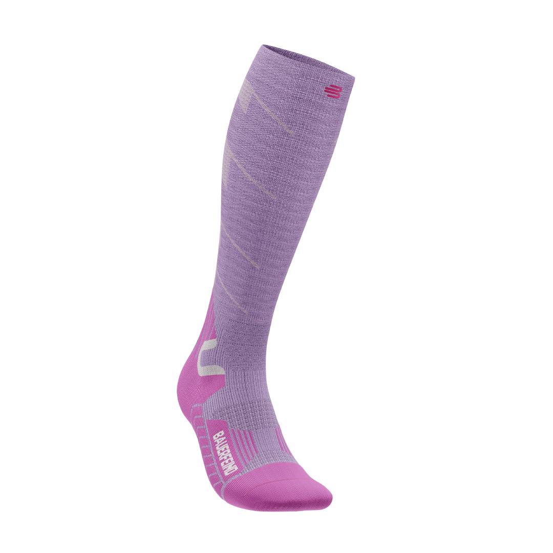 Ski Touring Compression Socks, High Cut, Lilac